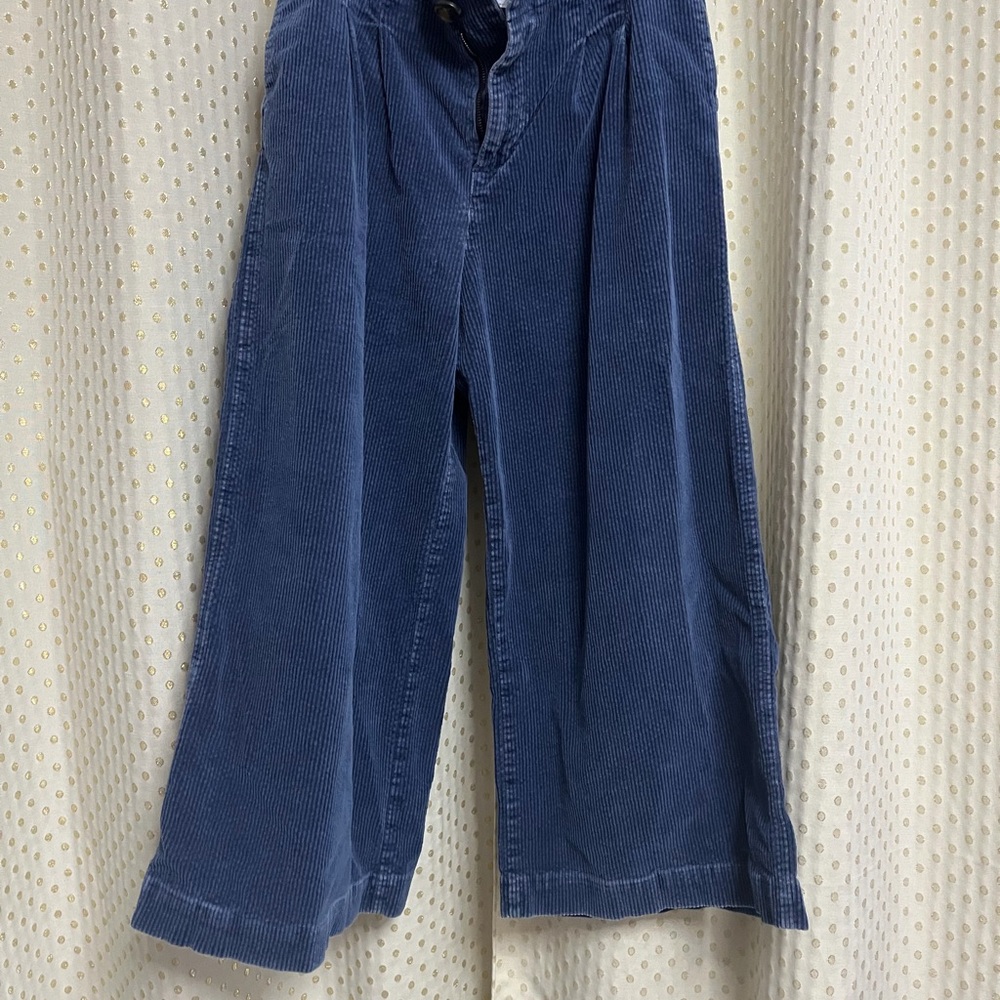 Free people Blue Corduroy Wide-Leg Pants